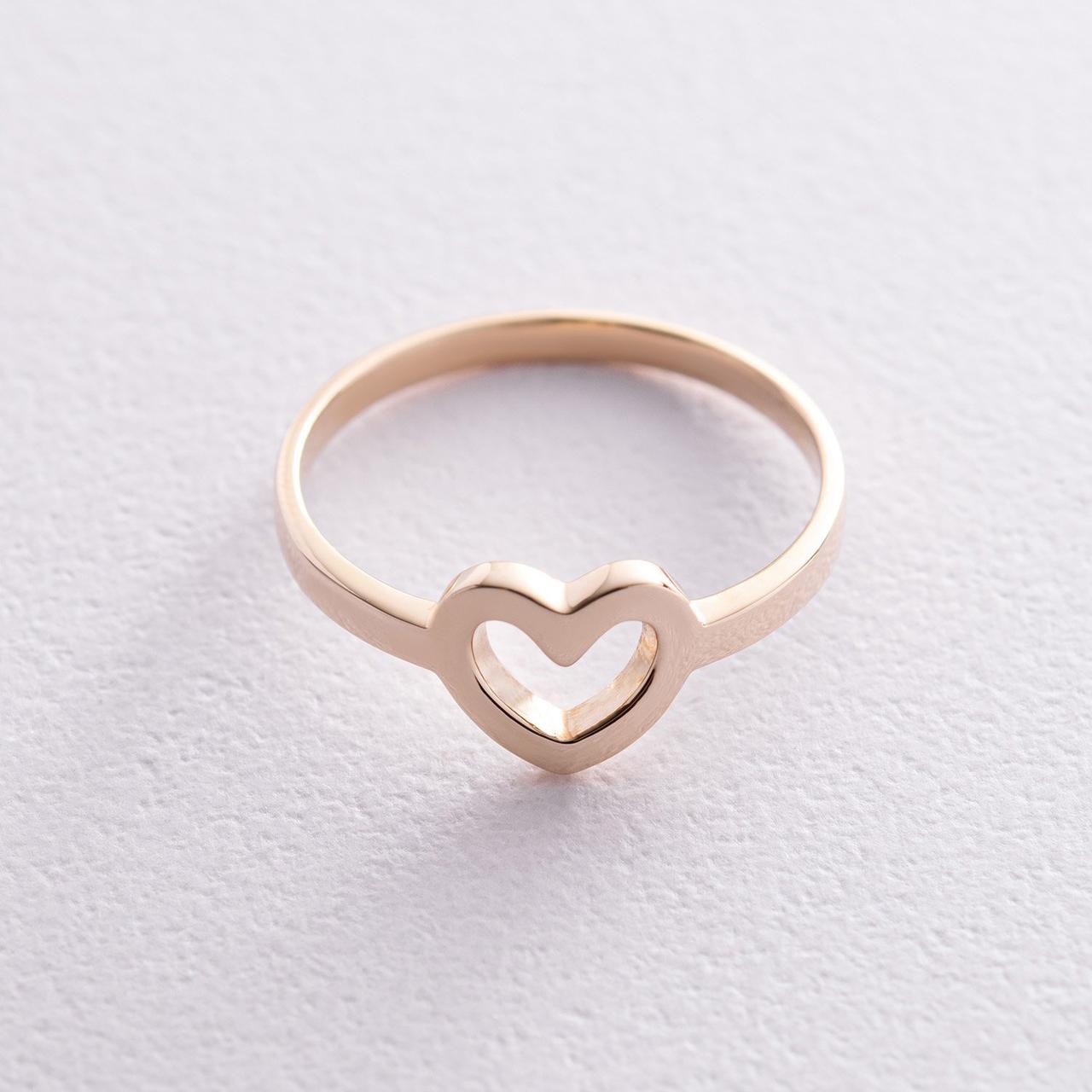 Кільце "Сердечко" в жовтому золоті к07411 Zipexpert ZIPEXPERT, фото 1