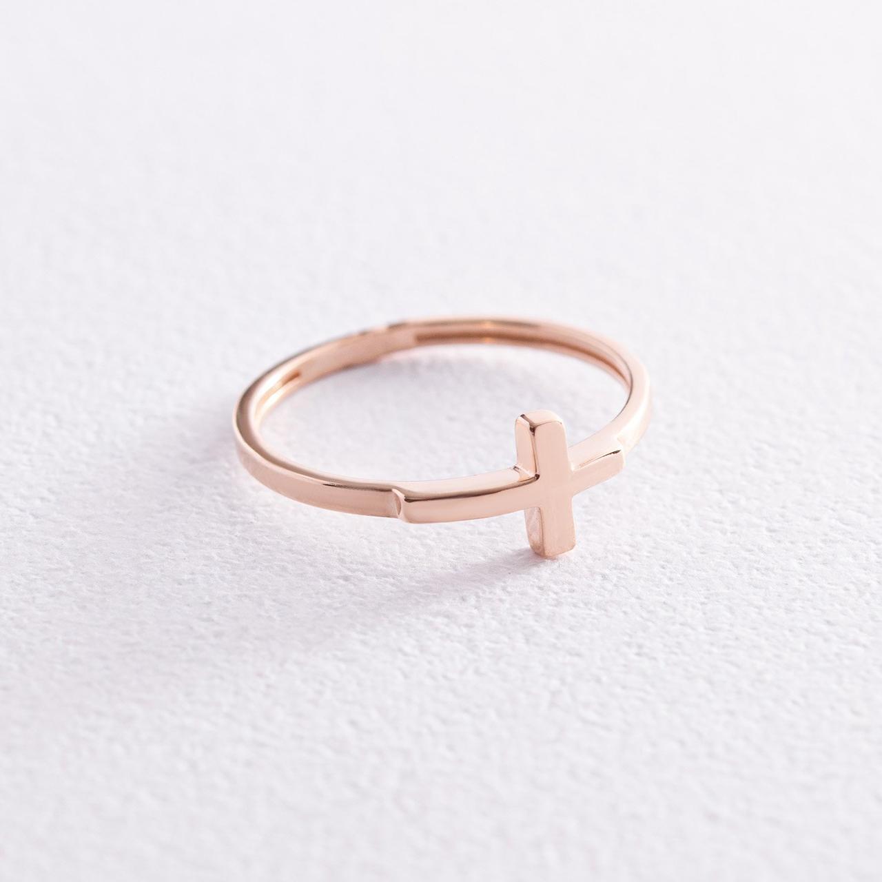 Кільце "Крістик" у червоному золоті к06984 Zipexpert ZIPEXPERT, фото 1