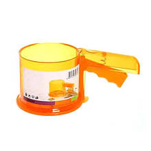 Кружка-сито пластмасова з кришкою для борошна Frico Fru-511 оранжева