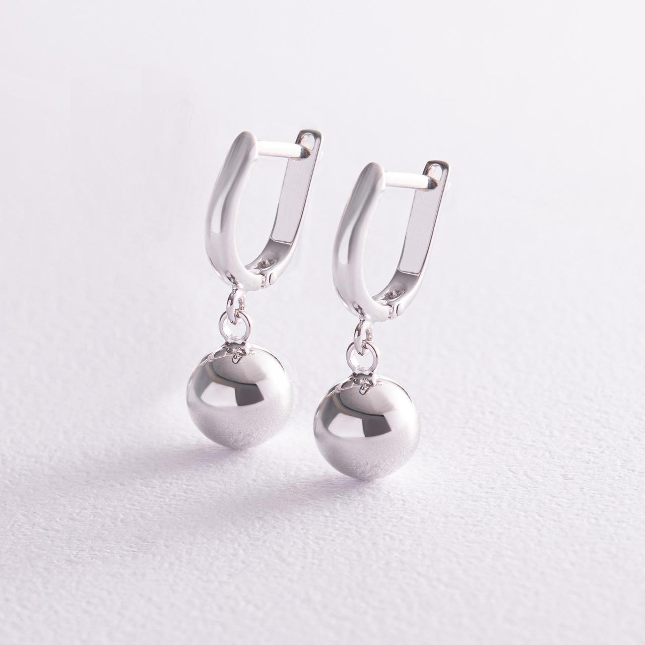 Сережки "Кульки" в білому золоті с07977 Zipexpert ZIPEXPERT