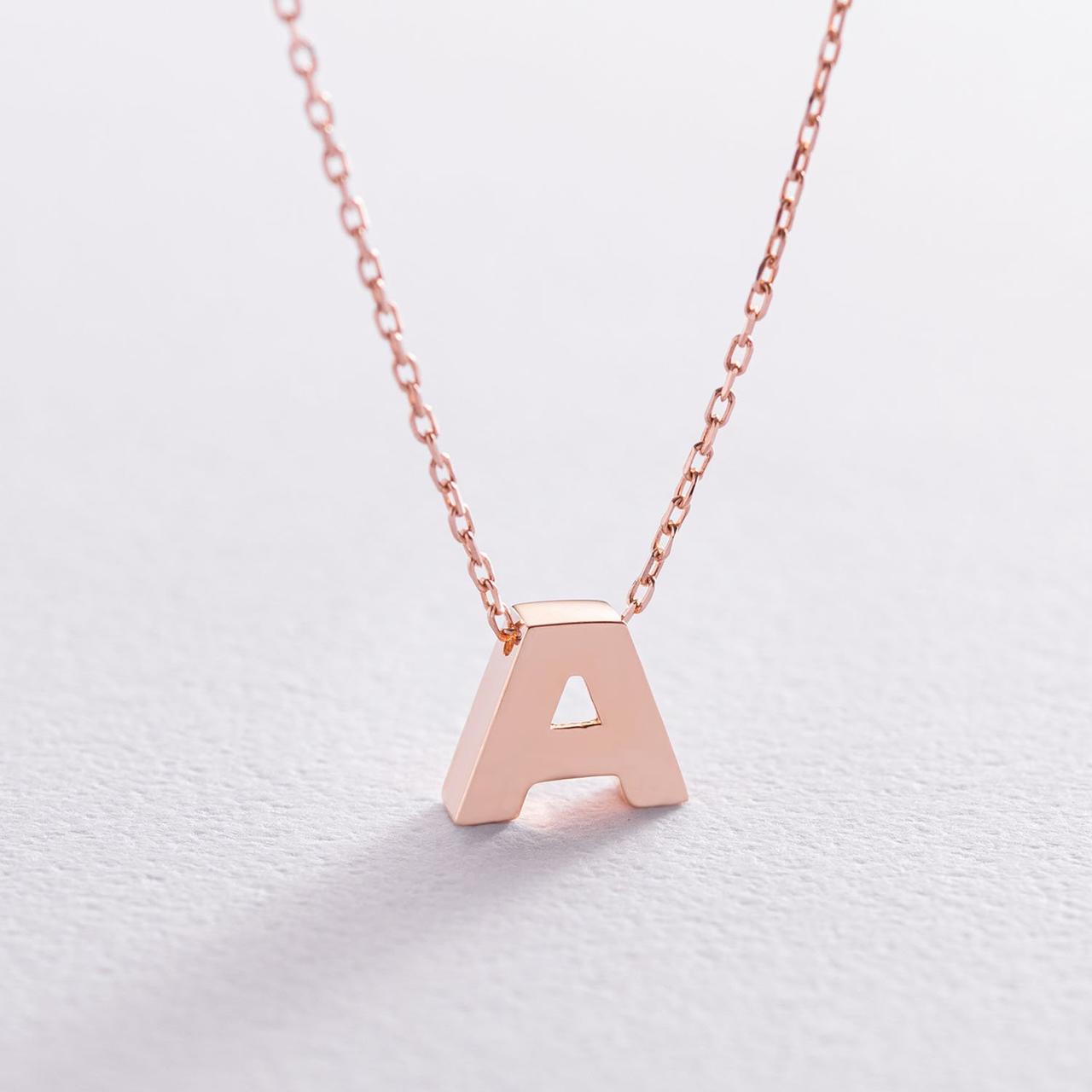 Кольє з буквою "А" в червоному золоті коло1256А Zipexpert ZIPEXPERT, фото 1