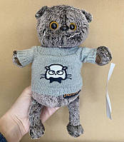 Мягкая игрушка Кот Басик Basic в сером свитере 26см