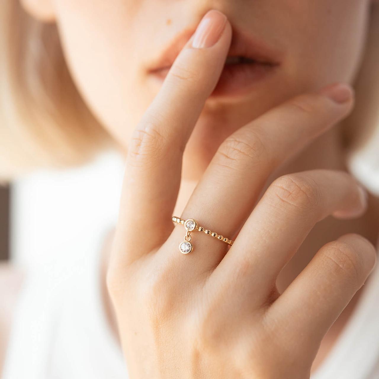 Кільце в жовтому золоті з фіанітами к07063 Zipexpert ZIPEXPERT, фото 1