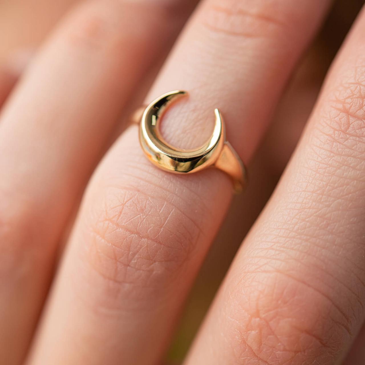 Кільце "Лунниця" в жовтому золоті к07387 Zipexpert ZIPEXPERT, фото 1