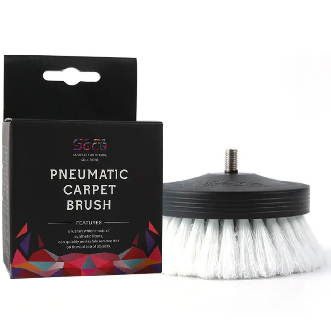 Насадка на дриль для чищення текстилю м'якої жорсткості SGCB Pneumatic Carpet Brush Grey , сіра 90 mm, фото 1