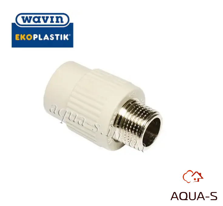 Муфта МРН з різзю Wavin Ekoplastik DN 50x1 1/2" зовнішня (Чехія) SZE05050XX, фото 1