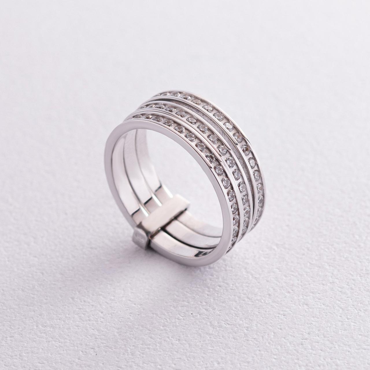 Потрійне золоте кільце з фіанітами к02641 Zipexpert ZIPEXPERT, фото 1