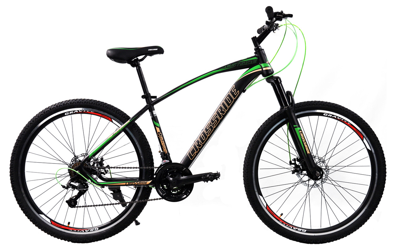 Велосипед 27.5" Crossride WESTSIDE AM DB рама 17" Чорно-зелений