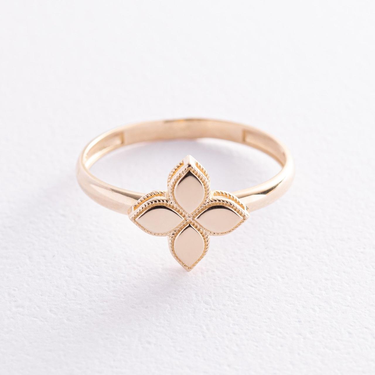 Кільце "Клевер" в жовтому золоті к07534 Zipexpert ZIPEXPERT, фото 1