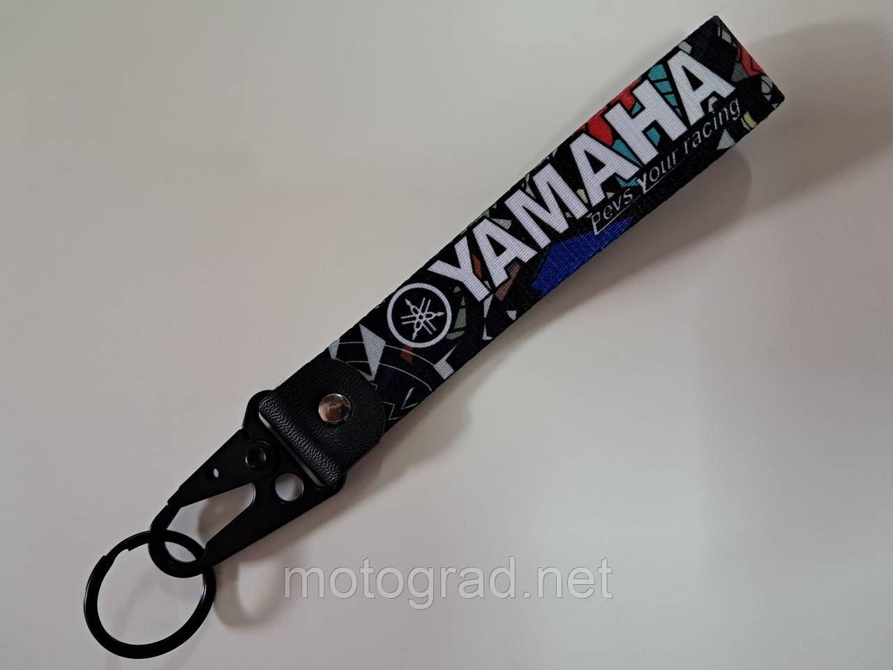 Шнурок для ключів 150 мм, металевий карабін Yamaha, фото 1