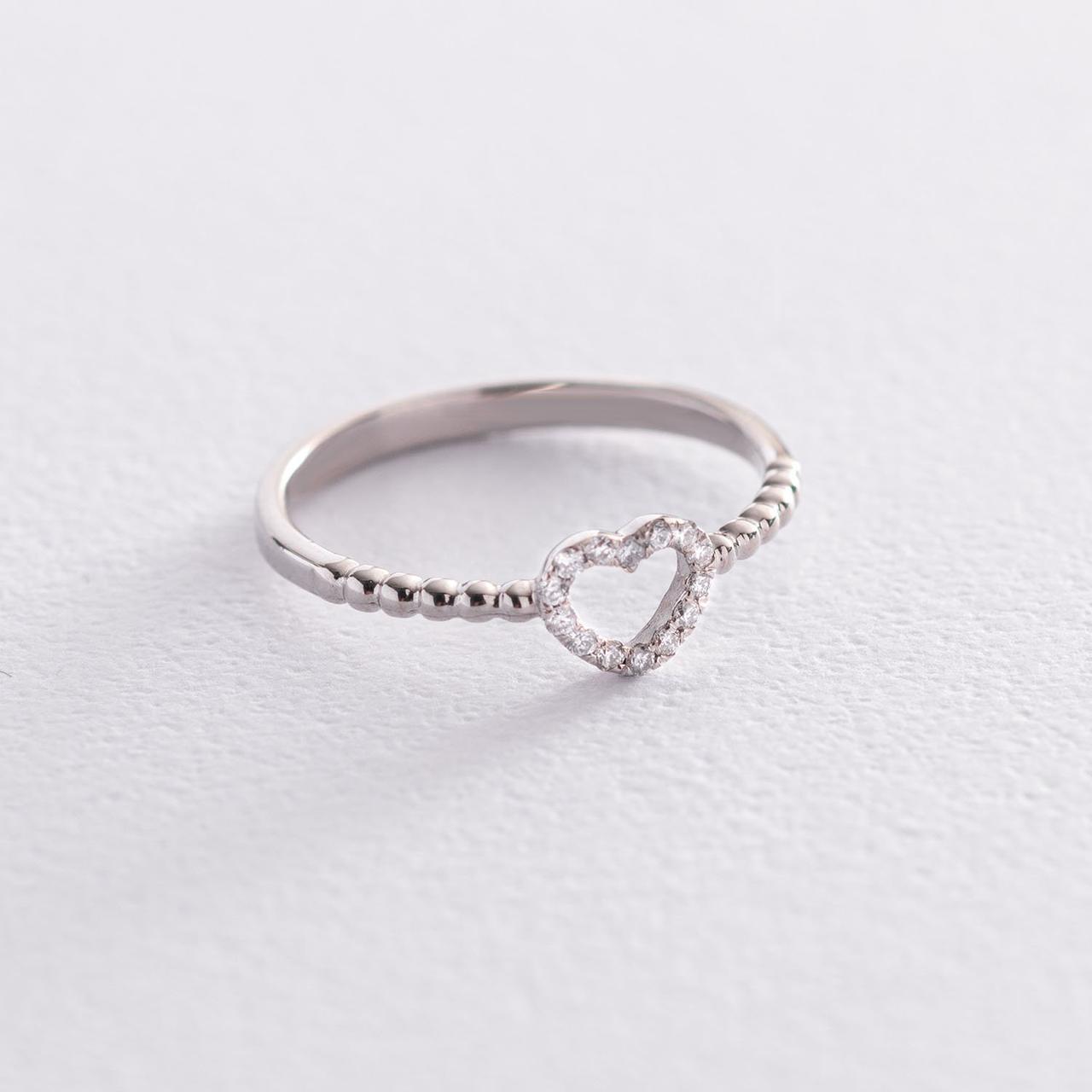 Золоте кільце "Сердечко" з діамантами 
101-10028b Zipexpert ZIPEXPERT, фото 1