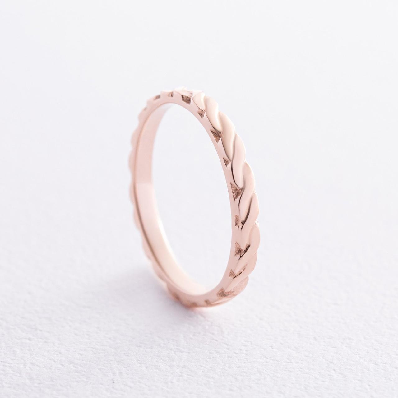 Кільце "Косочка" в червоному золоті к07513 Zipexpert ZIPEXPERT, фото 1