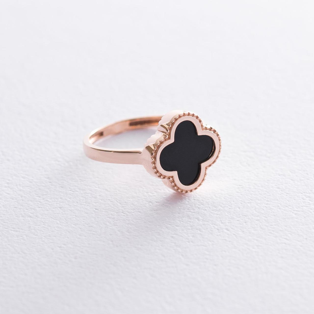 Кільце "Клевер" у червоному золоті (онікс)
к06567 Zipexpert ZIPEXPERT, фото 1