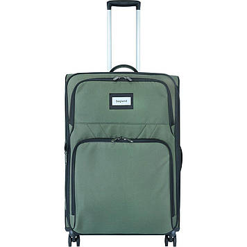 Велика дорожня валіза кольору хакі на 4-х колесах Bagland Валенсія 83 л текстильна (003796627)