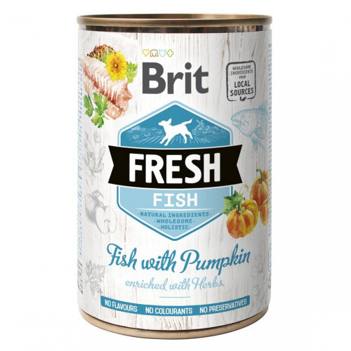 Brit fresh Fish with Pumpkin Вологий корм консерва для собак, риба 400 г