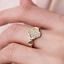Кільце "Клевер" в жовтому золоті (фіаніти) 
к06989 Zipexpert ZIPEXPERT, фото 4