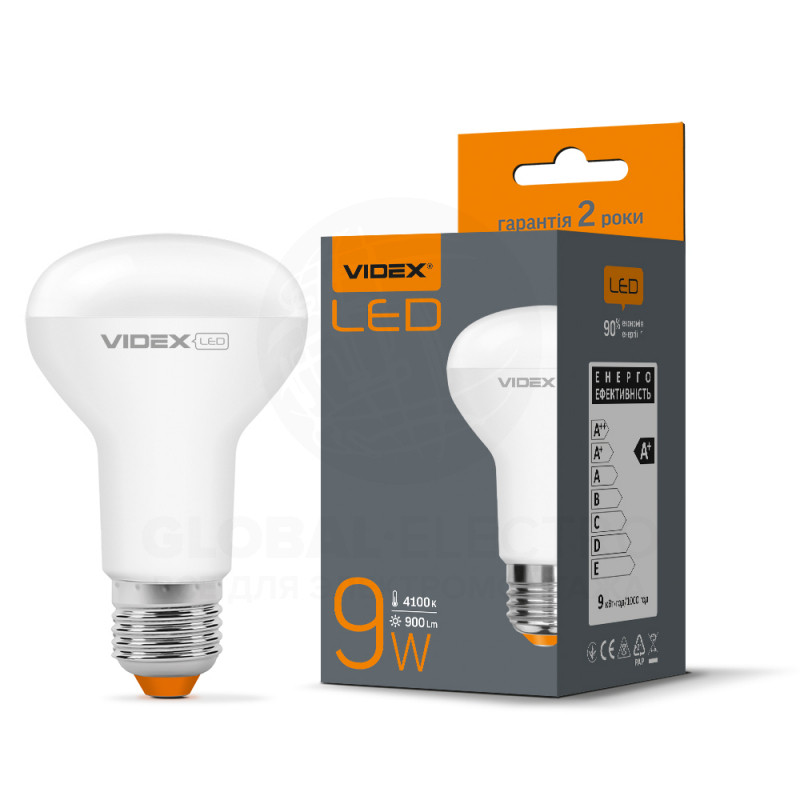 LED лампа VIDEX  R63e 9W E27 4100K 220V