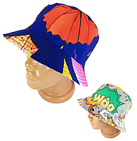 Літні панами капелюхи жіночі дитячі молодіжні Двостороння панама унісекс молодіжна панамка легка синя тей синя з принтом розмір 57