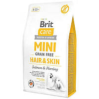 Brit care Mini GF Hair & Skin Salmon & Herring Корм для собак миниатюрных пород с длинной шерстью, лосось 2кг