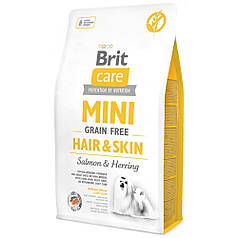 Brit care Mini GF Hair & Skin Salmon & Herring Корм для собак мініатюрних порід з довгою шерстю, лосось 2кг