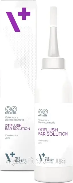 Розчин VetExpert OtiFlush Ear Solution для очищення вух котів та собак 125 мл (5902414200340)