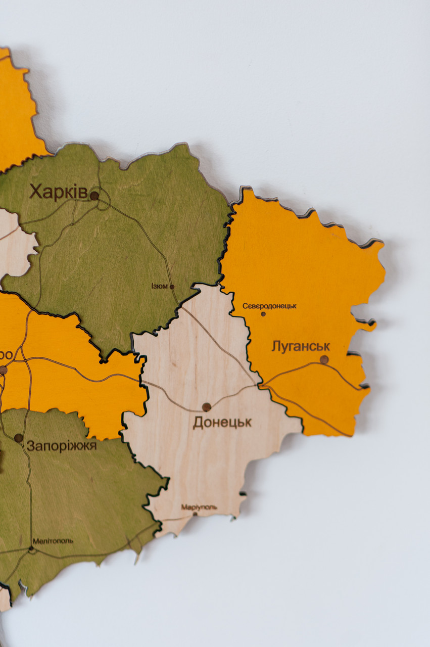 Деревянная Многослойная карта Украины "Цитрус", 70×47 см "Lv" - фото 5 - id-p1765292573