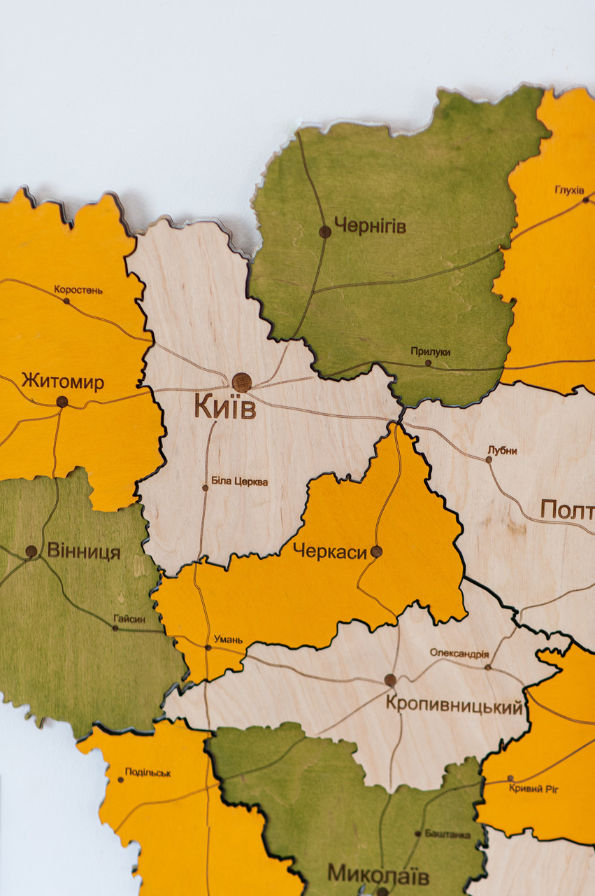 Деревянная Многослойная карта Украины "Цитрус", 70×47 см "Lv" - фото 10 - id-p1765292573
