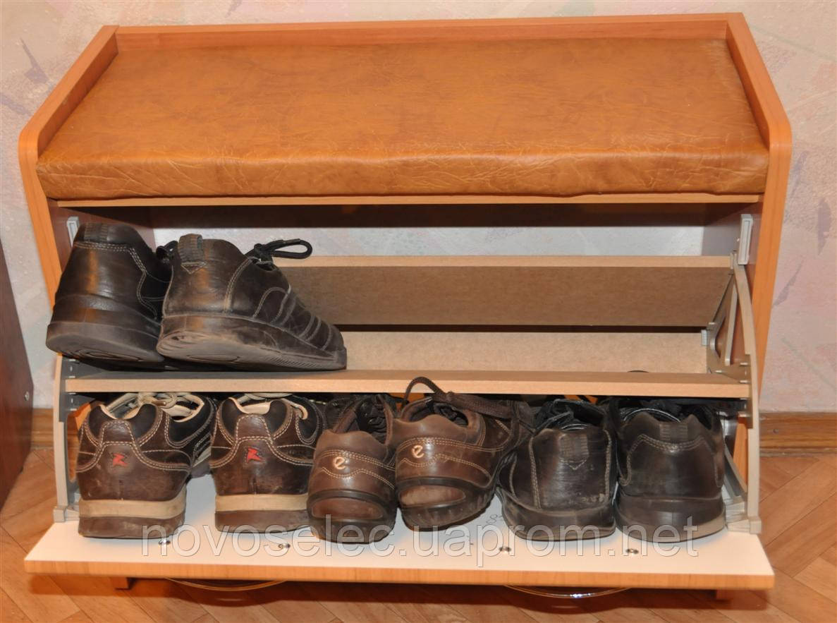 Тумба для обуви (под обувь) ШАХ МДФ с сидением (цвет уточняйте) "Альфа" - фото 8 - id-p1861544112