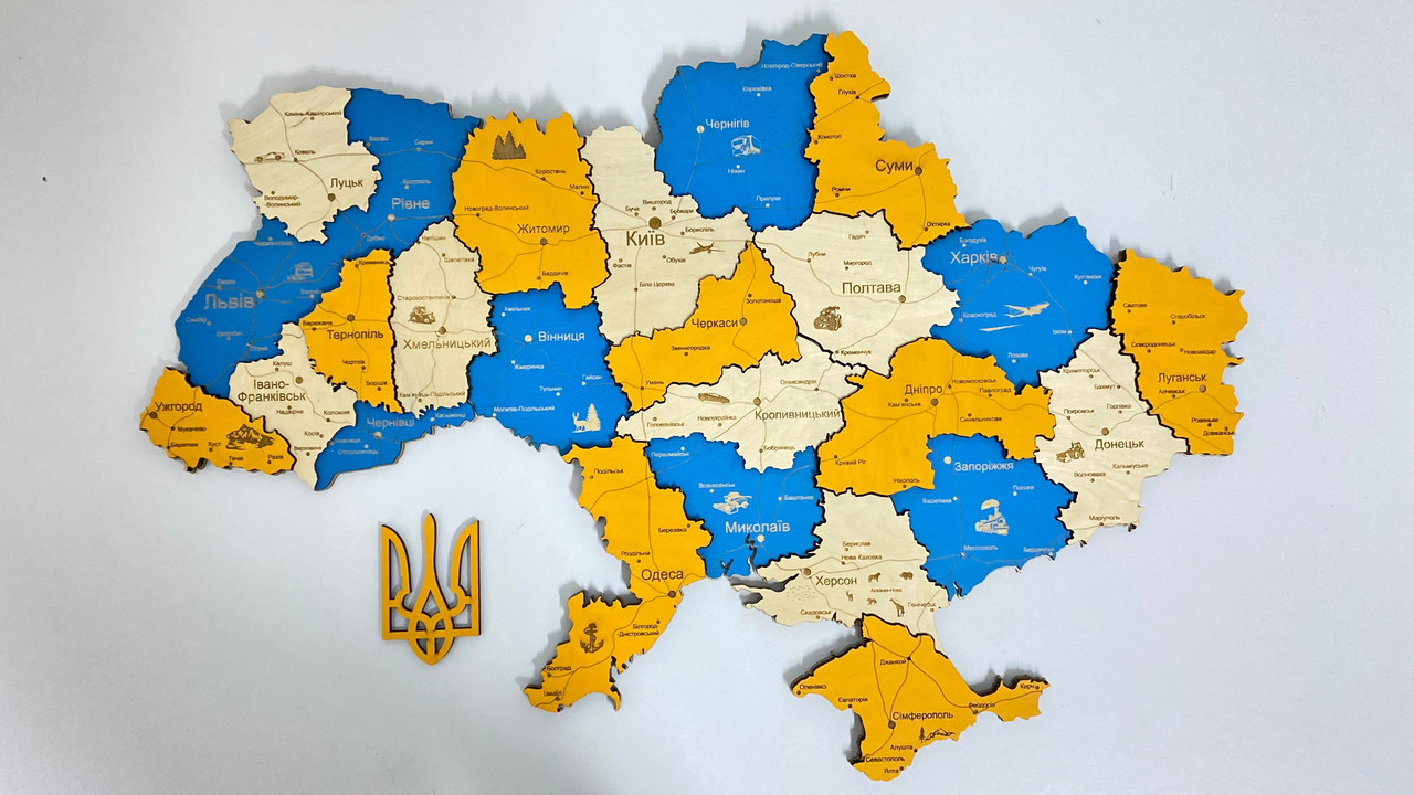Деревянная Многослойная карта Украины "Патріот" Logistics 150×100 см "Lv" - фото 1 - id-p1861530566