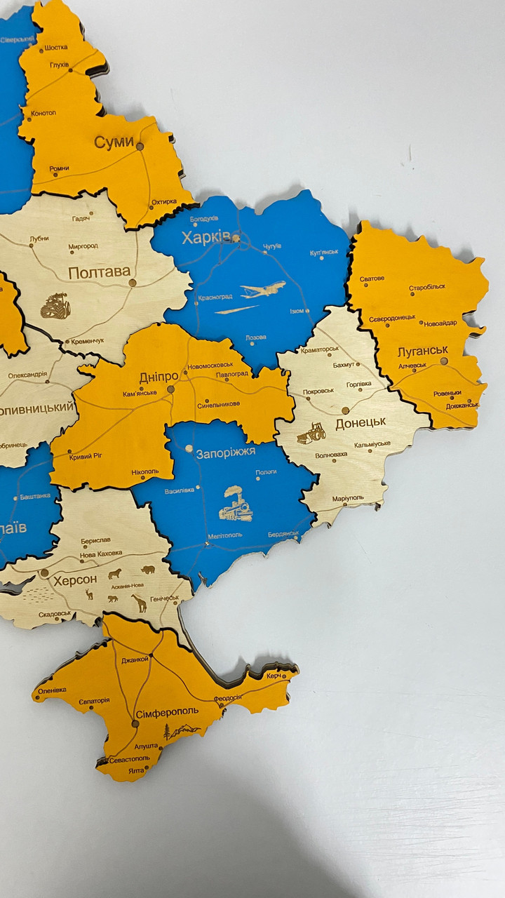 Деревянная Многослойная карта Украины "Патріот" Logistics 150×100 см "Lv" - фото 2 - id-p1861530566
