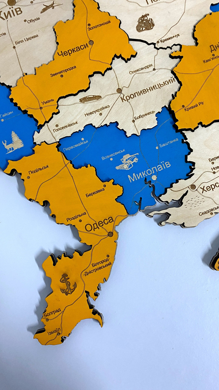Деревянная Многослойная карта Украины "Патріот" Logistics 150×100 см "Lv" - фото 5 - id-p1861530566