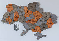 Деревянная Многослойная карта Украины "Скеля Довбуша" 100×65 см "Lv"