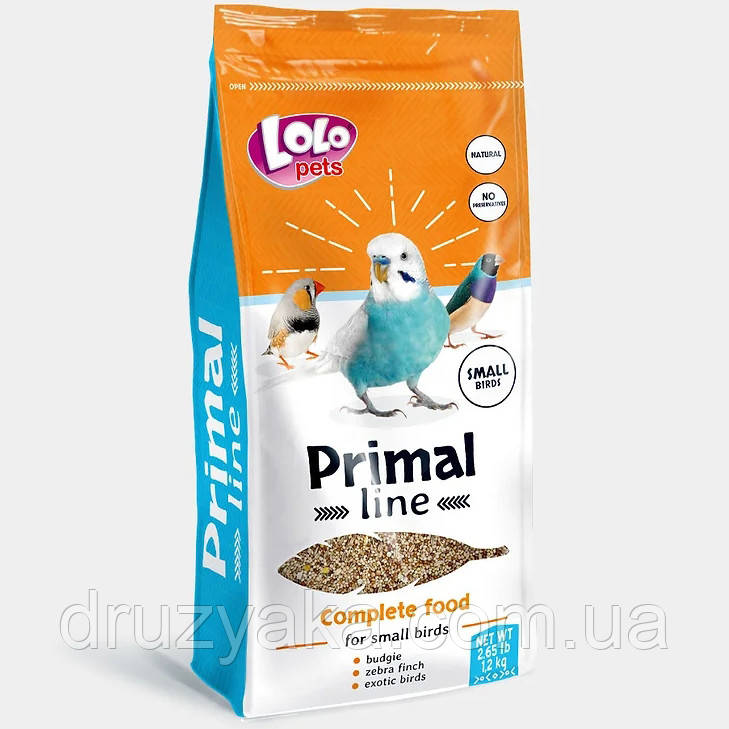 Повнораціонний корм для дрібних папуг LoloPets Primal line, 1,2 кг