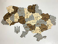 Дерев'яна Багатошарова мапа України "Кам'яний ліс" Travel, 70×47 см "Lv"