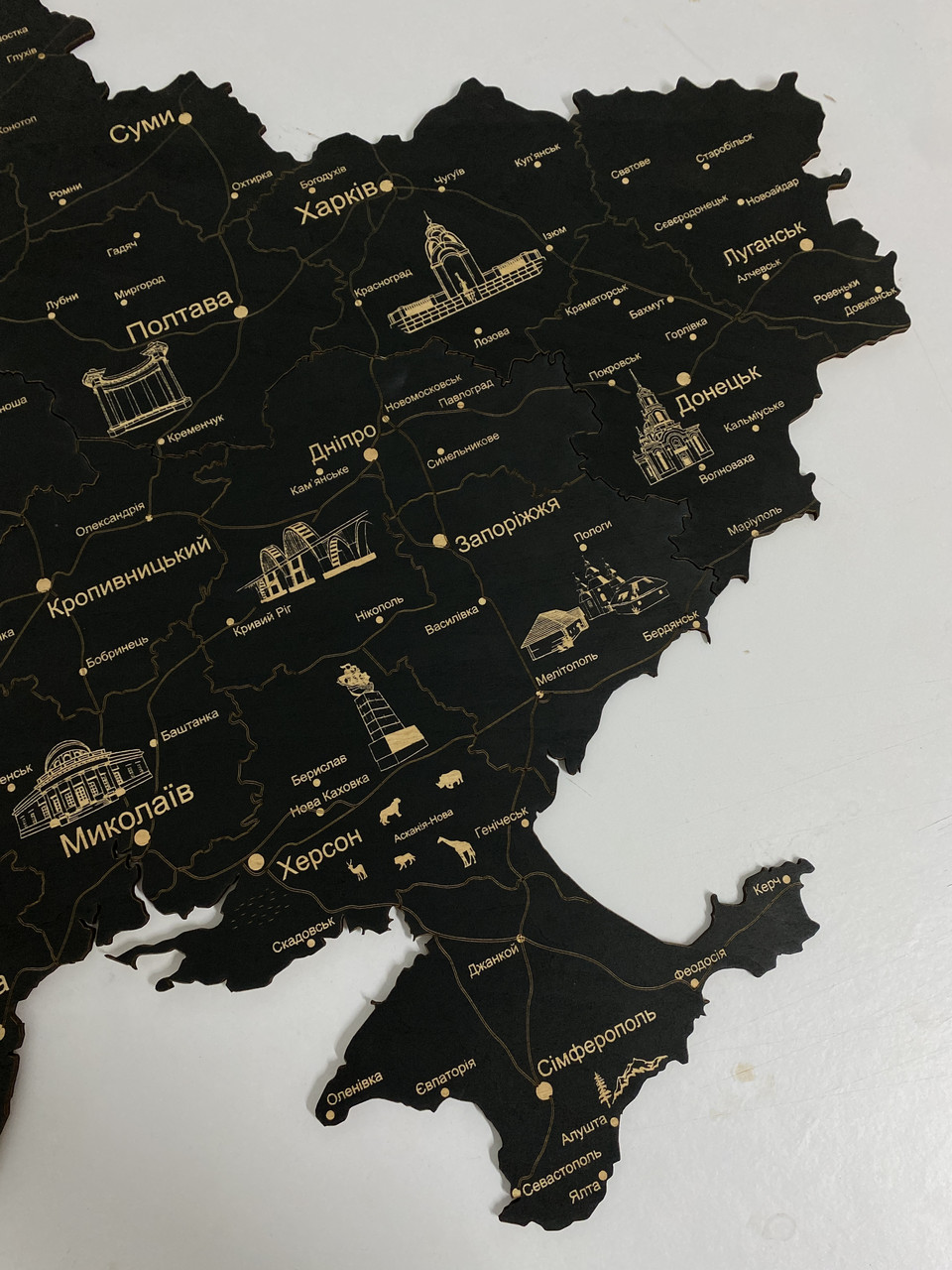 Деревянная карта Украины черная, 70×47 см "Lv" - фото 7 - id-p1861530643