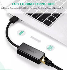 Перехідник to Ethernet Ugreen US236 USB Type-C to 10/100/1000Mbps Ethernet Adapter, фото 4