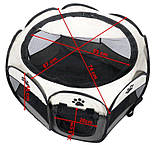 Універсальна складна клітина-манеж для собаки, кота – Сіра, діаметр: 67 см, фото 5