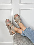 Босоніжки шкіряні 11018-3 бежеві, фото 3