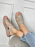 Босоніжки шкіряні 11018-3 бежеві, фото 4