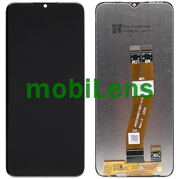 Samsung A025F, *жовтий шлейф, Galaxy A02S, LLIBH065101090-FPC-101, SKI651-B67 V01 Дисплей+тачскрин чорний