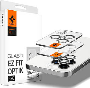 Захисне скло Spigen для камери iPhone 14 Pro/14 Pro Max — EZ Fit Optik Pro (2 шт.), Silver (AGL05599)