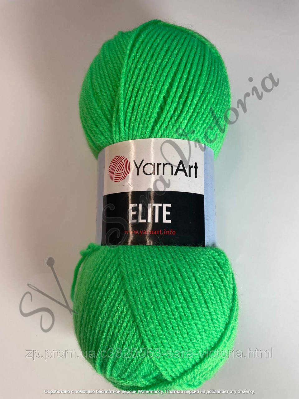 Акрилова зелена пряжа YarnArt Elite (ярнарт еліт) 8233 салатовий неон, фото 1