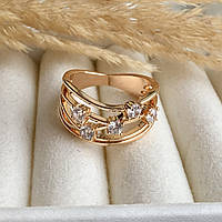 Кольцо Xuping Jewelry из медицинского сплава с белыми камнями (АРТ. №2268)В наявності 18 розмір.