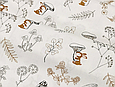 Сатин (бавовняна тканина) білочки і квіти на молочному (ширина 160см, 120г/м2 ), фото 2