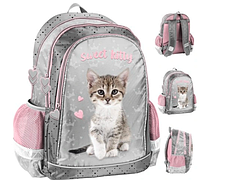 Рюкзак портфель шкільний для дівчинки з котиком набір 5в1 Paso, фото 2