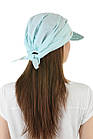 Козирок із соломи з тканинним верхом блакитний, фото 2