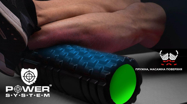 Масажний ролик (роллер) Power System PS-4050 Fitness Foam Roller Black/Green (33x15см.) 2 4572389675 w640 h2048 3134394310 w1280 h1280 cid289961