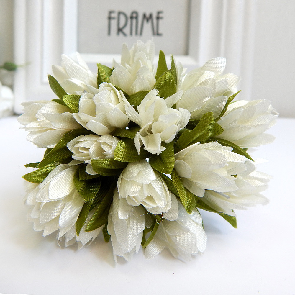 Букет пролісків (20 шт), бутон 2 см, довжина 8 см, колір кремовий