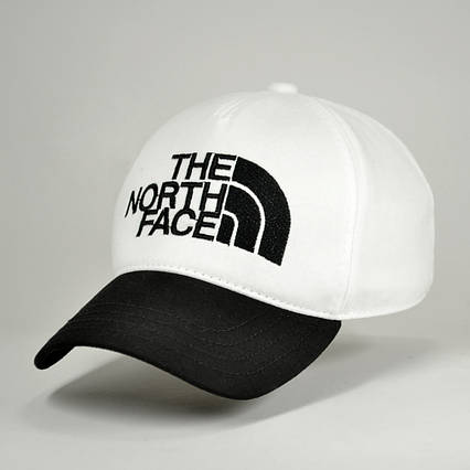 Кепка бейсболка чоловіча чорно біла з вишивкою The North Face