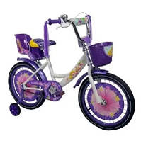 Велосипед дитячий двоколісний 16 дюймів Azimut Girls, фіолетовий
